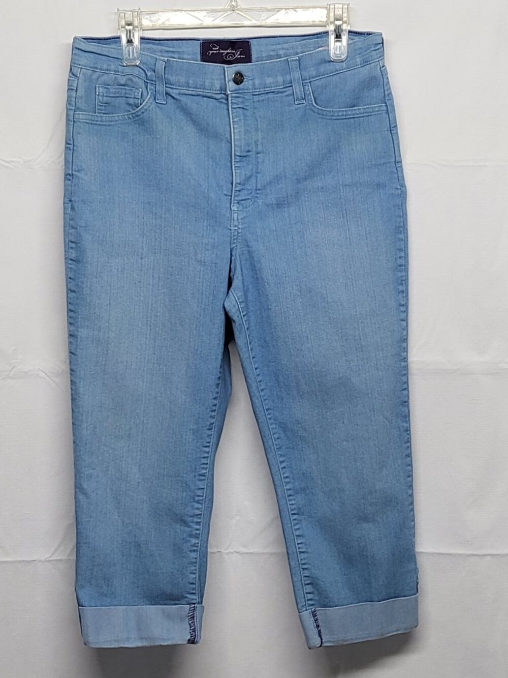 Not Your Daughters Jeans Capri Womens Size 14 Stretch Lift Tuck Tech Made in USA